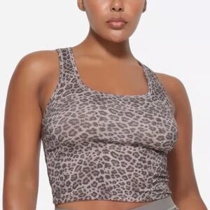 Skims snow leopard cotton rib tank